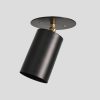 Adjustable Brass Ceiling Spotlight with Black Cylinder Shade