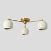 Flush Mount 3 Arm Ceiling Light - White Ball Shade